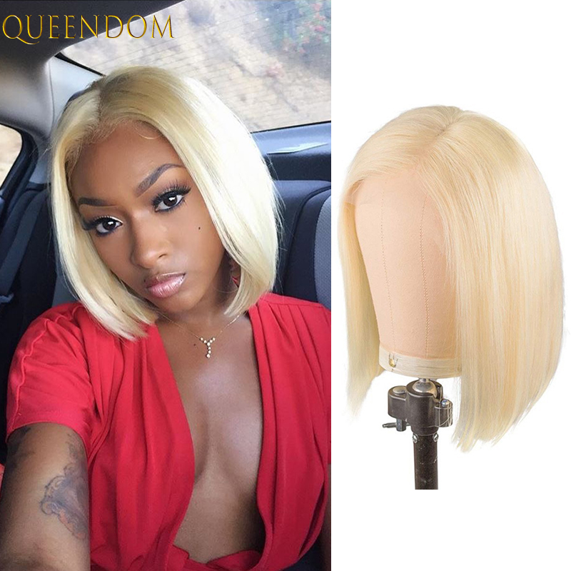 Blonde Short Bob Lace Front Wigs Straight 613 Lace ..